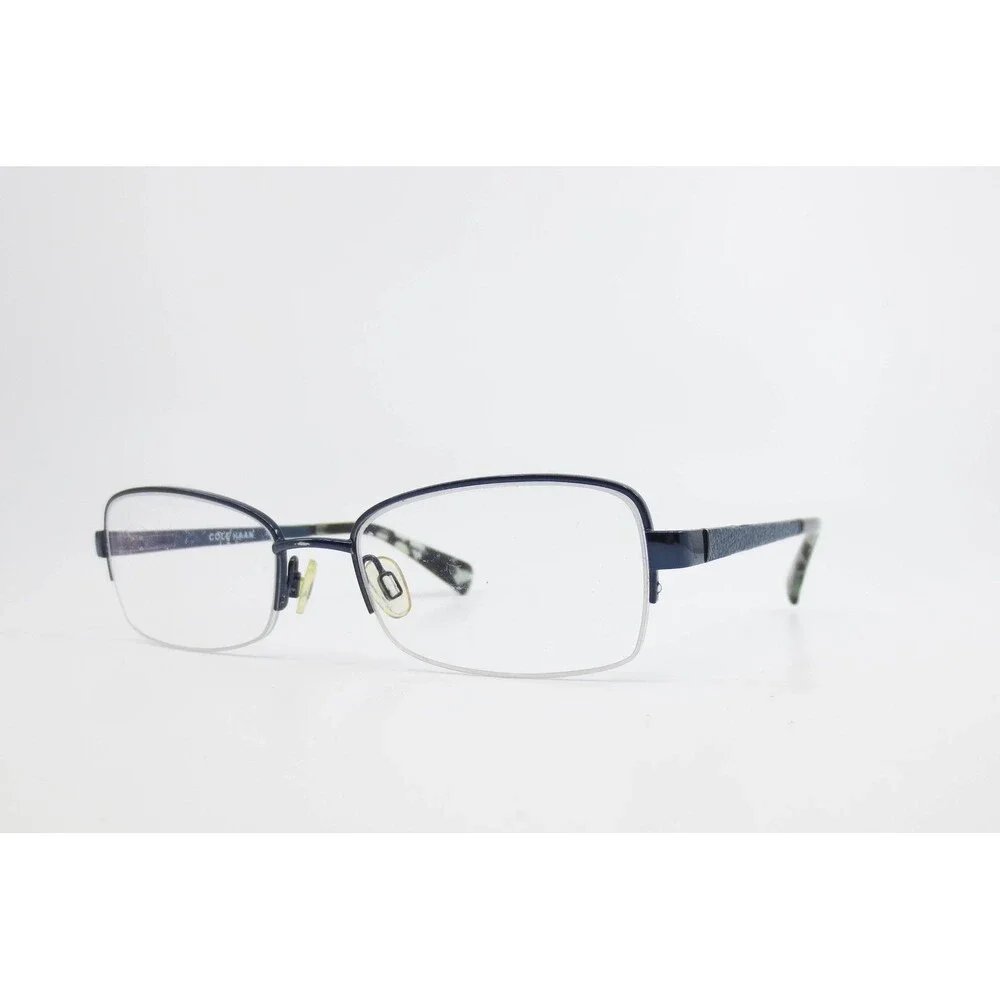 Cole Haan CH5003 414 Navy Blue Semi Rimless Rectangular Eyeglasses Frames 135mm